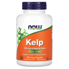 Ламінарія, Kelp, NOW Foods, 325 мкг, 250 вегетаріанських капсул