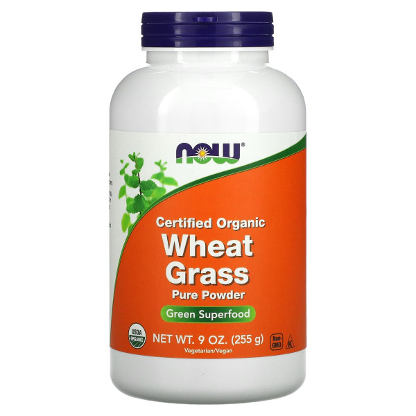 Пророщена пшениця, Wheat Grass, Now Foods, органічна, сертифікована, 255 г