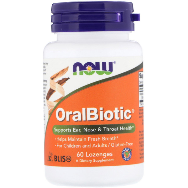Пробиотики, OralBiotic, Now Foods, 0,5 млрд КОЕ, 60 леденцов