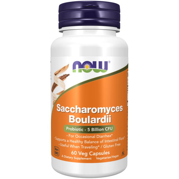 Сахароміцети Буларді, Saccharomyces Boulardii, Now Foods, 5 млрд. КУО, 60 вегетаріанських капсул