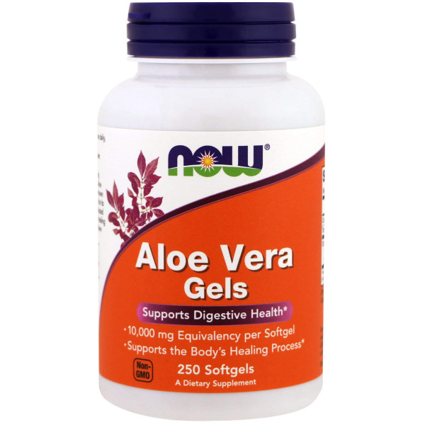 Алое вера, Aloe Vera Gels, Now Foods, 250 капсул