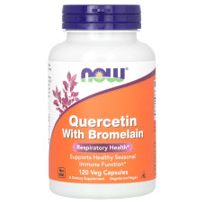 Кверцетин та бромелайн, Quercetin Bromelain, NOW Foods, 120 рослинних капсул