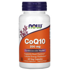 Коензим Q10, CoQ10, Now Foods, 200 мг, 60 вегетаріанських капсул