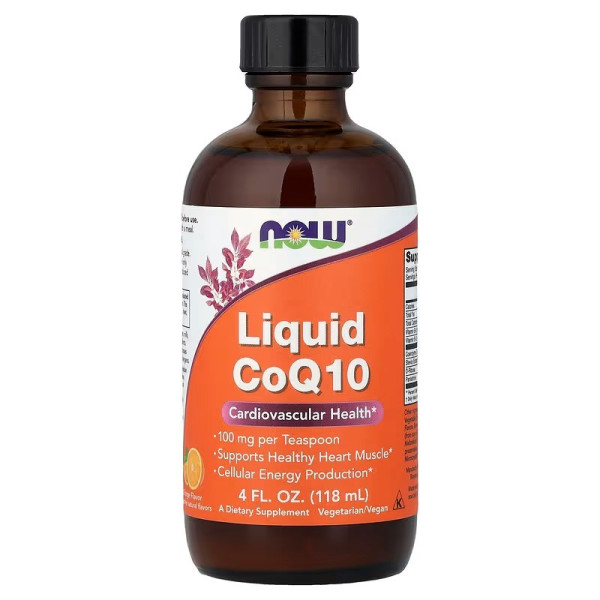 Коензим Q10, Liquid CoQ10, Now Foods, рідкий, 100 мг, 118 мл