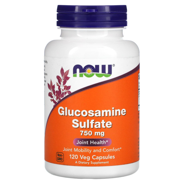 Глюкозамін сульфат, Glucosamine Sulfate, NOW Foods, 750 мг, 120 рослинних капсул
