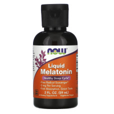 Мелатонін, Melatonin, Now Foods, 3 мг, рідкий, 59 мл