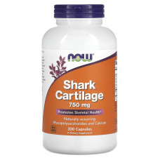 Акулячий хрящ, Shark Cartilage, Now Foods, 750 мг, 300 капсул
