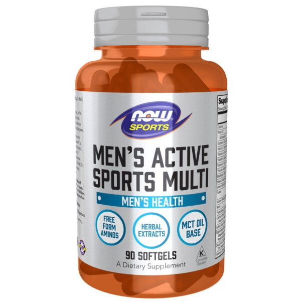 Мультивітаміни для чоловіків, Men's Active Sports Multi, Now Foods, Sports, 90 гелевих капсул