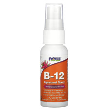 Вітамін В12, Vitamin B-12, Now Foods, ліпосомальний спрей, 1000 мкг, 59 мл.