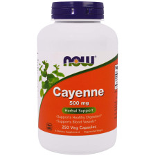 Каєнський перець, Cayenne, Now Foods, 500 мг, 250 вегетаріанських капсул
