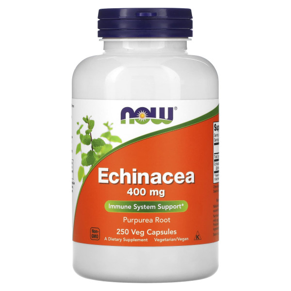 Ехінацея, Echinacea, Now Foods, 400 мг, 250 вегетаріанських капсул