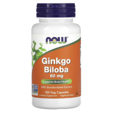 Гінкго білоба, Ginkgo Biloba, Now Foods, 60 мг, 120 кап.