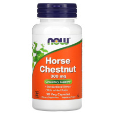 Кінський каштан та рутин, Horse Chestnut, Now Foods, 300 мг, 90 вегетаріанських капсул