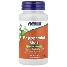 М'ята перцева, Peppermint Gels, Now Foods, 90 гелевих капсул