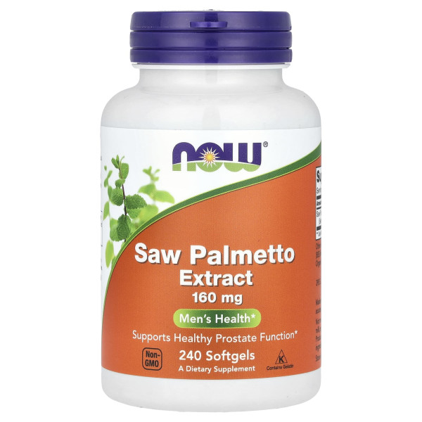 Профілактика простатиту, со пальметто, Saw Palmetto, Now Foods, 160 мг, 240 гелевих капсул