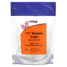 Порожні капсули "1", "1" Gelatin Caps, Now Foods, 500 порожніх желатинових капсул (38 г)