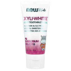 Зубний гель дитячий, Kids Toothpaste Gel, Now Foods, Solutions, жувальна гумка, 85 г