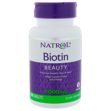 Біотин, Biotin, Natrol, швидкорозчинні 1000 мкг, 100 таблеток