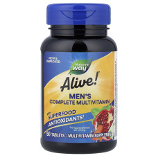 Мультивітаміни для чоловіків, Alive!® Men's Complete Multivitamin, Nature's Way, 50 таблеток