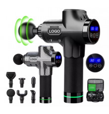 Ударний перкусійний масажер Rlaxyoo S3 Massage Gun (12 насадок) 30 режимів (Карбон)