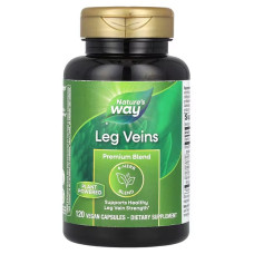 Для підтримки здорової сили вен ніг, Leg Veins, Nature's Way, преміум-суміш, 120 веганських капсул