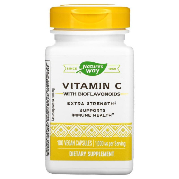 Вітамін C з биофлавоноїдами, Vitamin C, Nature's Way, 1000 мг, 100 веганських капсул