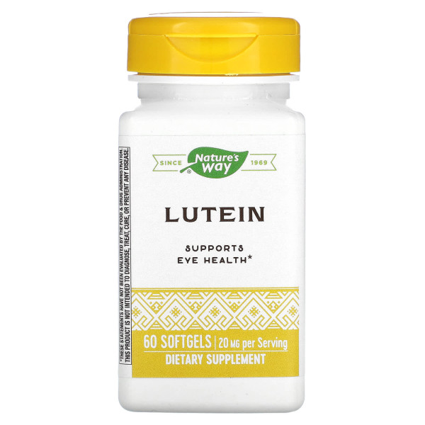 Лютеїн, Lutein, Nature's Way, 20 мг, 60 гелевих капсул
