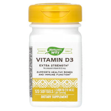 Вітамін D3, Vitamin D3, Nature's Way, підвищена сила, 50 мкг (2000 МО), 120 капсул