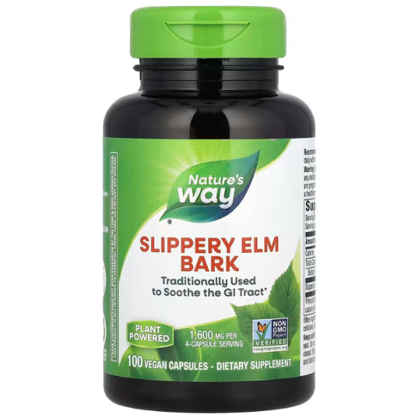 Слизький в'яз (Slippery Elm Bark), Nature's Way, 1600 мг, 100 веганських капсул (400 мг на капсулу)