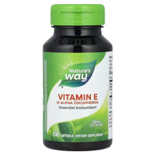 Вітамін Е, Vitamin E, Nature's Way, 268 мг, 100 гелевих капсул