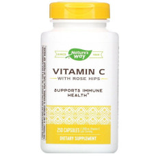 Вітамін С (аскорбінова кислота), Vitamin C, Nature's Way, з шипшиною, 1000 мг, 250 капсул