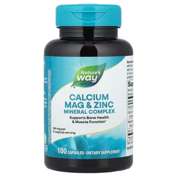 Кальцій, магній, цинк, Calcium Mag & Zinc, Nature's Way, 765 мг, 100 капсул