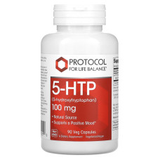 5-HTP (5-Гідрокситриптофан), 5-HTP, Protocol for Life Balance, 100 мг, 90 рослинних капсул