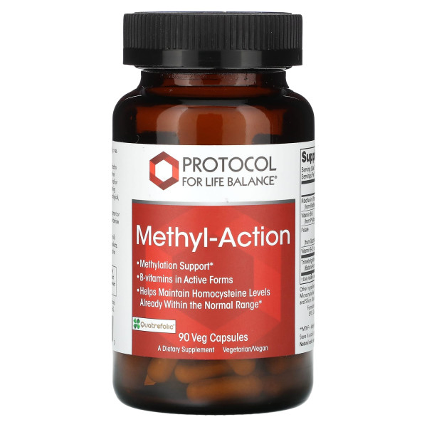 Підтримка метилювання, Methyl-Action, Protocol for Life Balance, активний В-комплекс, 90 веганських капсул