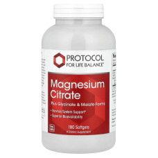 Магній цитрат, Magnesium Citrate, Protocol for Life Balance, 180 гелевих капсул (133 мг на капсулу)