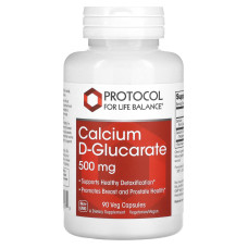 Кальцій D-глюкарат, Calcium D-Glucarate, Protocol for Life Balance, 500 мг, 90 вегетаріанських капсул