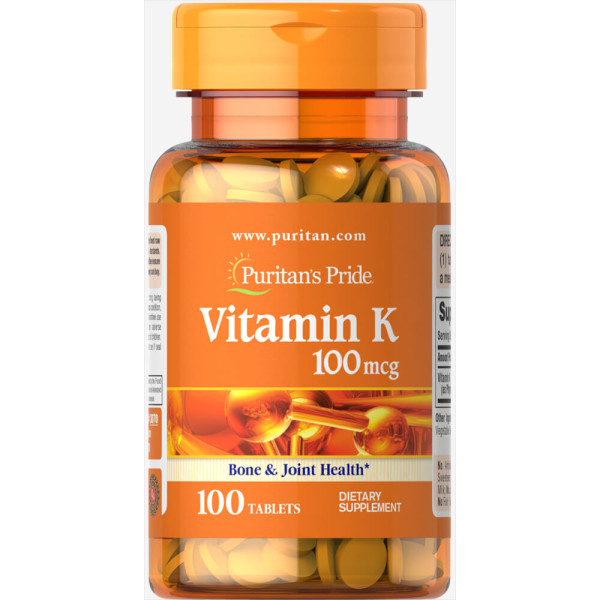 Вітамін К, Vitamin K, Puritan's Pride, 100 мкг, 100 таблеток
