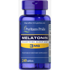Мелатонін, Melatonin, Puritan's Pride, 3 мг, 240 таблеток