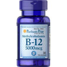Вітамін В12 (метилкобаламін), Methylcobalamin Vitamin B-12, Puritan's Pride, 5000 мкг, 30 мініледенцов