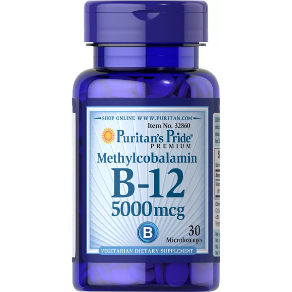 Вітамін В12 (метилкобаламін), Methylcobalamin Vitamin B-12, Puritan's Pride, 5000 мкг, 30 мініледенцов