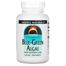 Синьо-зелені водорості, Blue-Green Algae, Source Naturals, 500 мг, 200 таблеток