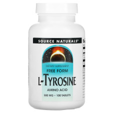 Тирозин, L-Tyrosine, Source Naturals, 500 мг, 100 таблеток