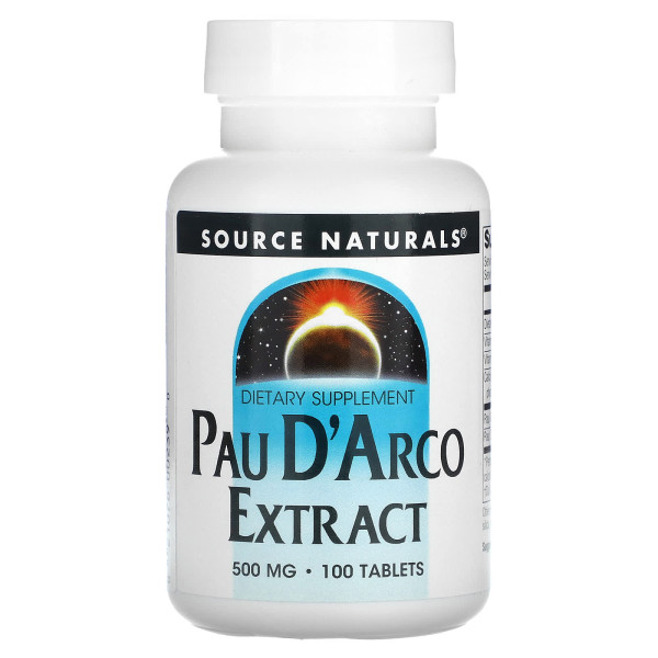 По д'арко, Pau D'Arco, Source Naturals, 500 мг, 100 таблеток