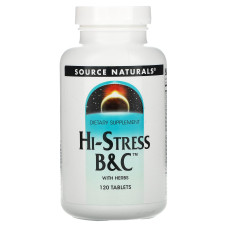 Стрес формула, Hi-Stress B & C, Source Naturals, 120 таблеток