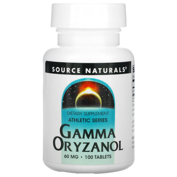 Гамма орізанол, Gamma Oryzanol, Source Naturals, 60 мг, 100 таблеток