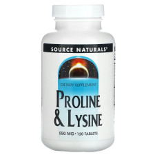 Лізин Пролін, L-Proline L-Lysine, Source Naturals, 550 мг, 120 таблеток
