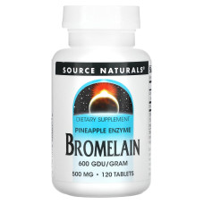 Бромелайн, Bromelain, Source Naturals, 600 ДДУ / г, 500 мг, 120 таблеток