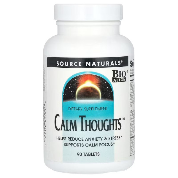 Підтримка нервової системи, Calm Thoughts, Source Naturals, 90 табл.