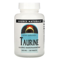 Таурин, Taurine, Source Naturals, 500 мг, 120 таблеток