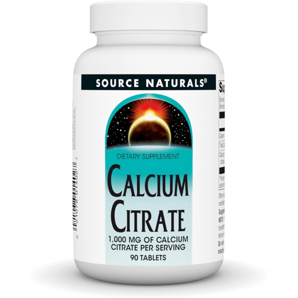 Кальцій цитрат, Calcium Citrate, Source Naturals, 1000 мг, 90 таблеток